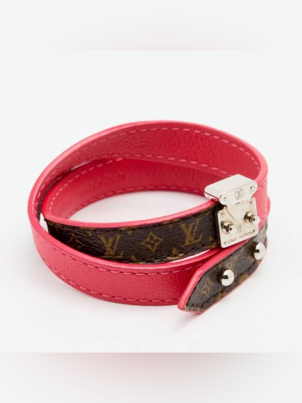 Louis Vuitton Bicolor Monogram Canvas Lockit Double Wrap Bracelet 17 - Picture 12 of 12